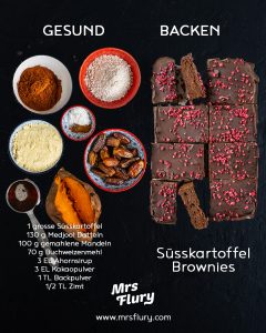 Gesunde Süsskartoffel Brownies vegan & glutenfrei Mrs Flury