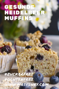 Gesunde Heidelbeer Muffins zuckerfrei & glutenfrei backen für Kinder
