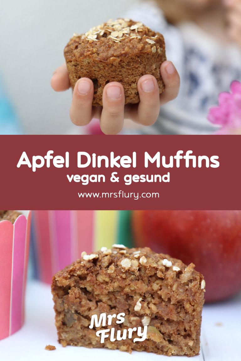 Gesunde ApfelDinkel Muffins vegan & zuckerfrei Mrs Flury