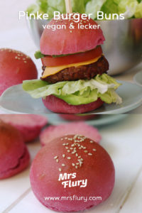 Pinke Hamburger-Brötchen vegan Mrs Flury
