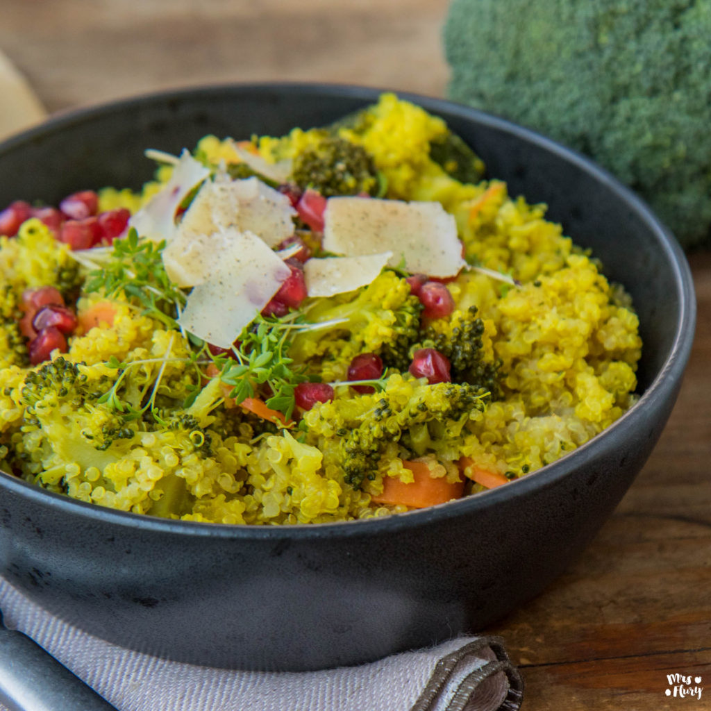 Quinoa Brokkoli Risotto vegan gesunde Mahlzeit Mrs Flury