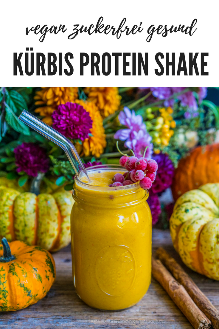Kürbis Protein Shake vegan Mrs Flury