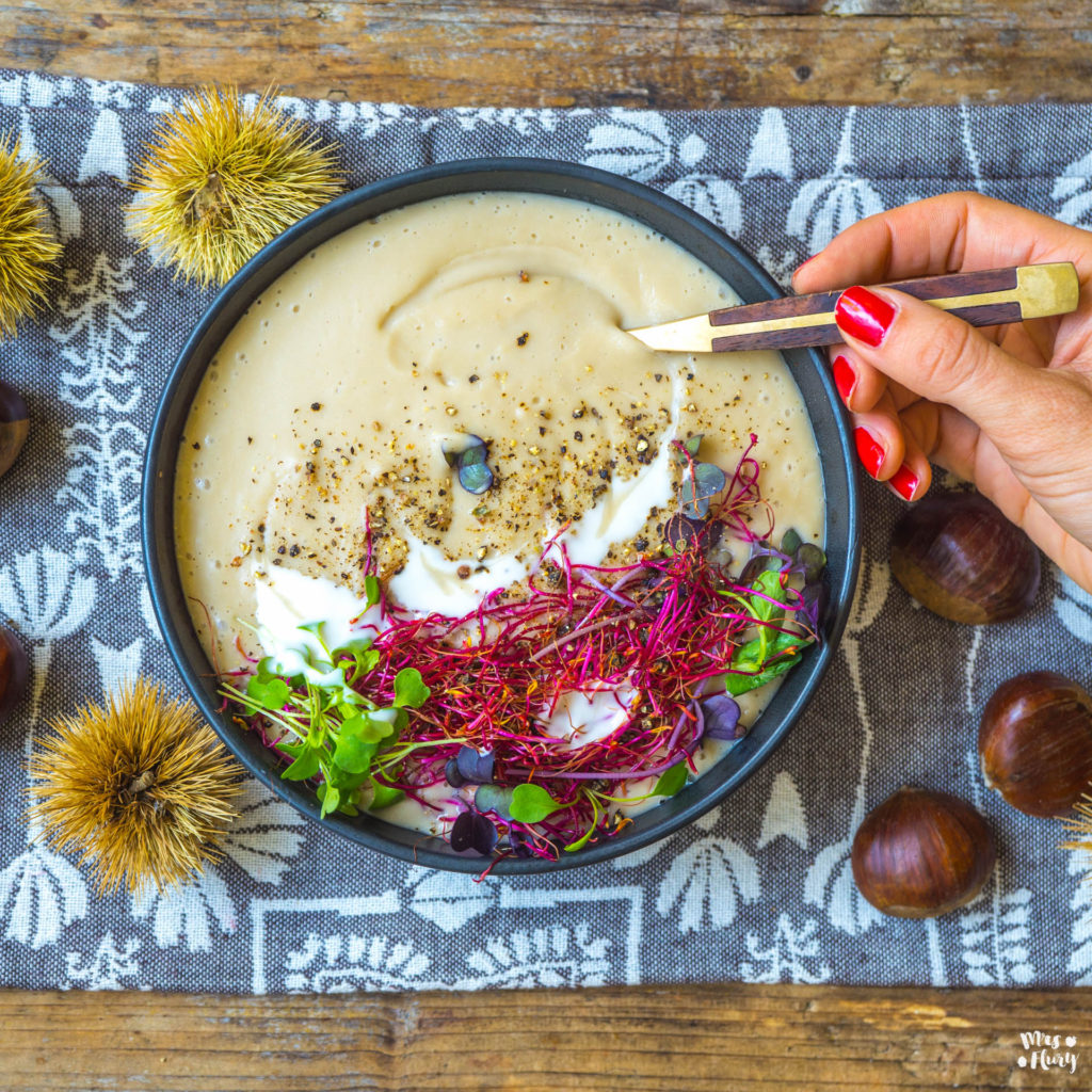 Cremige Marroni Suppe vegan Rezept Mrs Flury