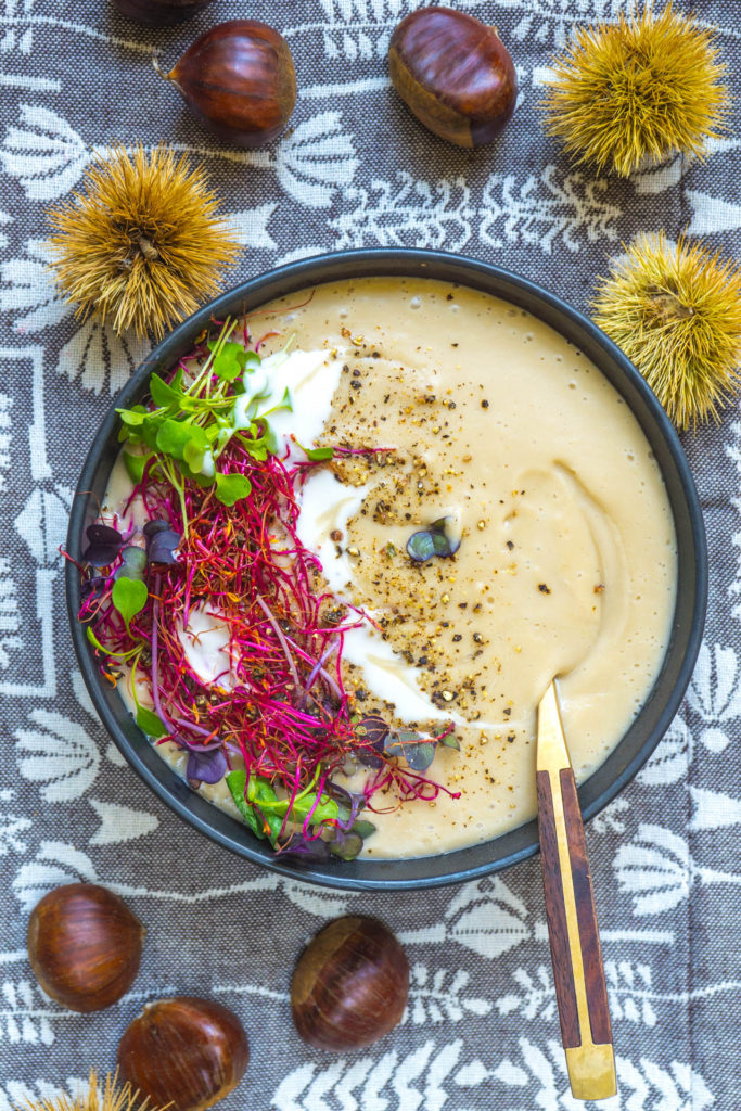 Cremige Marroni Suppe vegan Rezept Mrs Flury