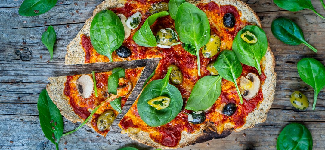 Low Carb Leinsamen Pizza wie Lizza vegan Mrs Flury