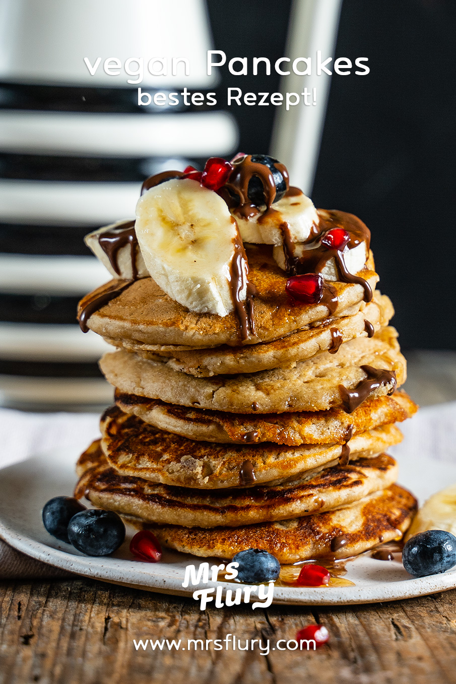 American Pancakes Rezept vegan, ohne Banane Mrs Flury