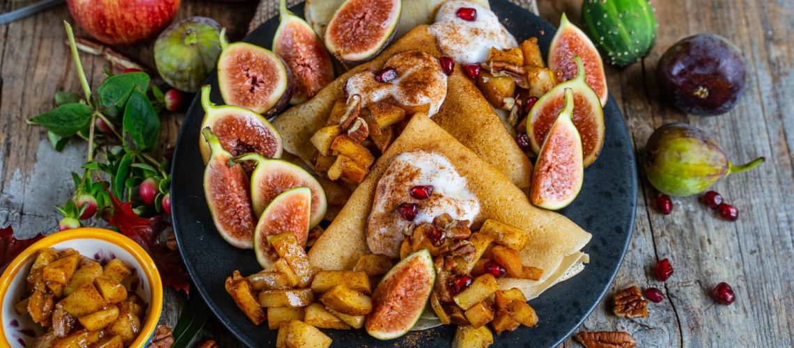 Vegane Crêpes Rezept mit Bratapfel Füllung Mrs Flury