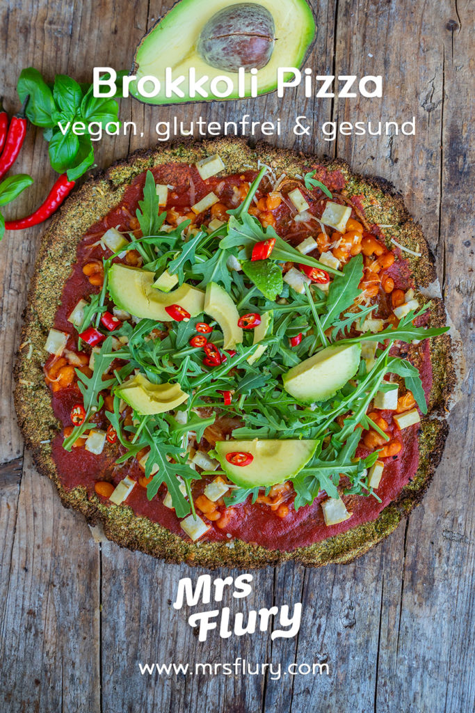Low Carb Brokkoli Pizza vegan & glutenfrei Rezept Mrs Flury
