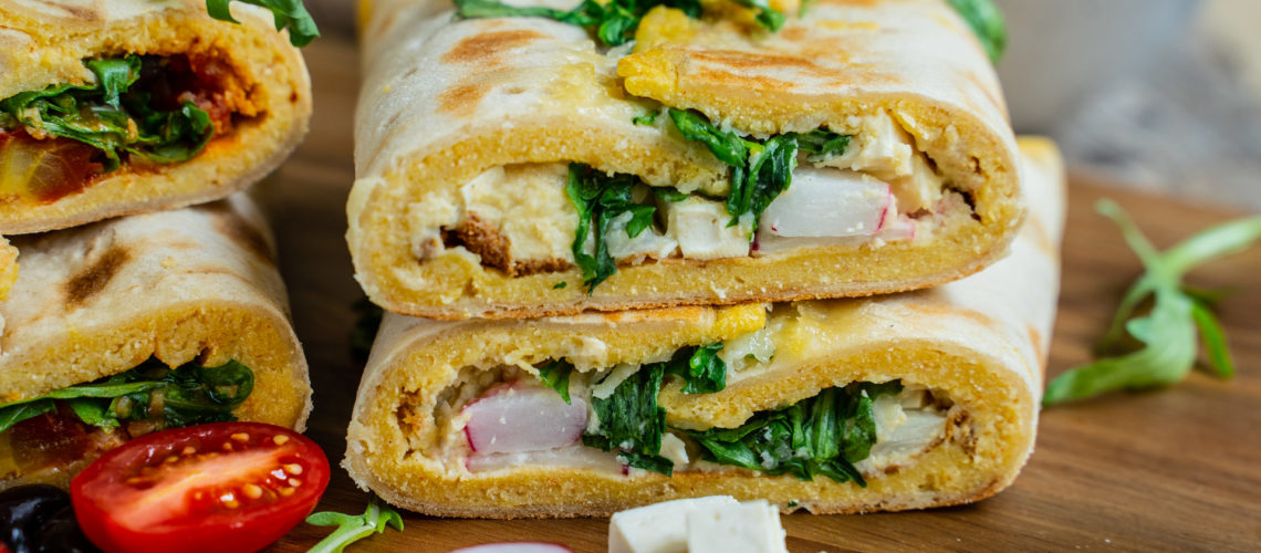 Protein Wrap vegan mit Kichererbsen Rührei - Mrs Flury