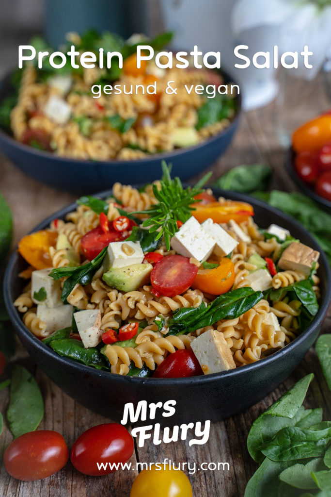 Protein Pasta Salat gesund & vegan Mrs Flury