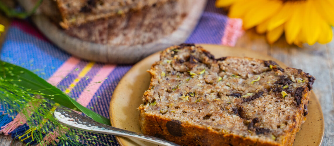Gesunder Zucchini Kuchen vegan backen Mrs Flury