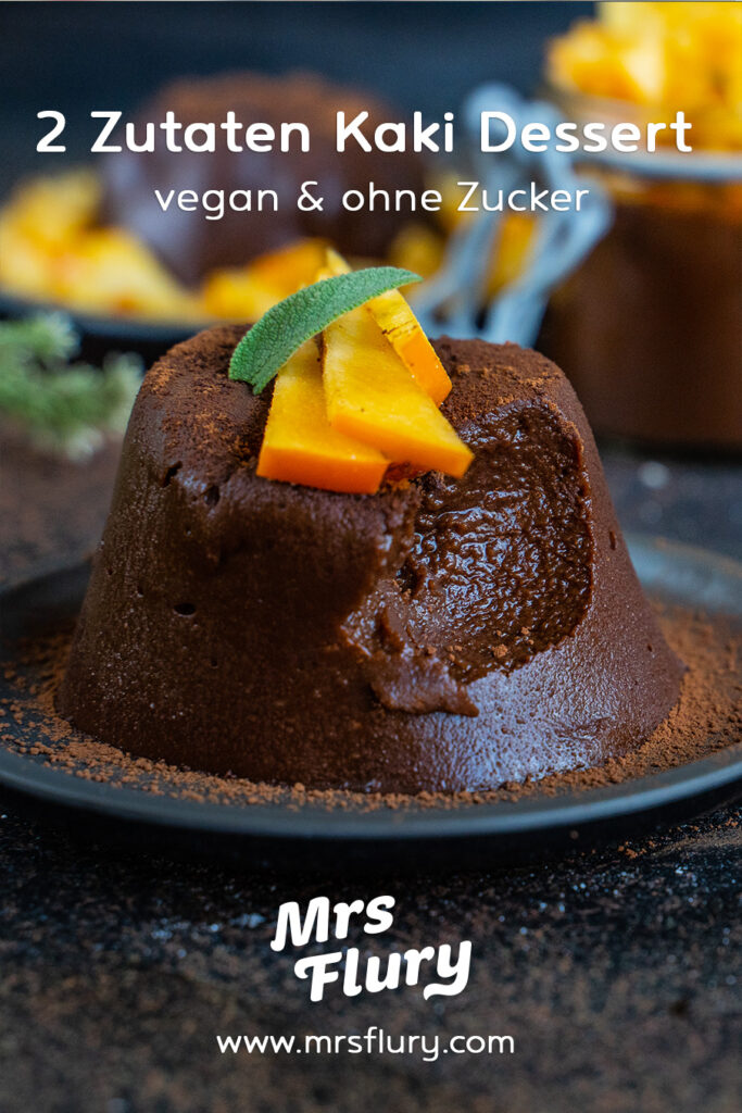 Gesunder Schokopudding vegan - 2 Zutaten Kaki Dessert Mrs Flury