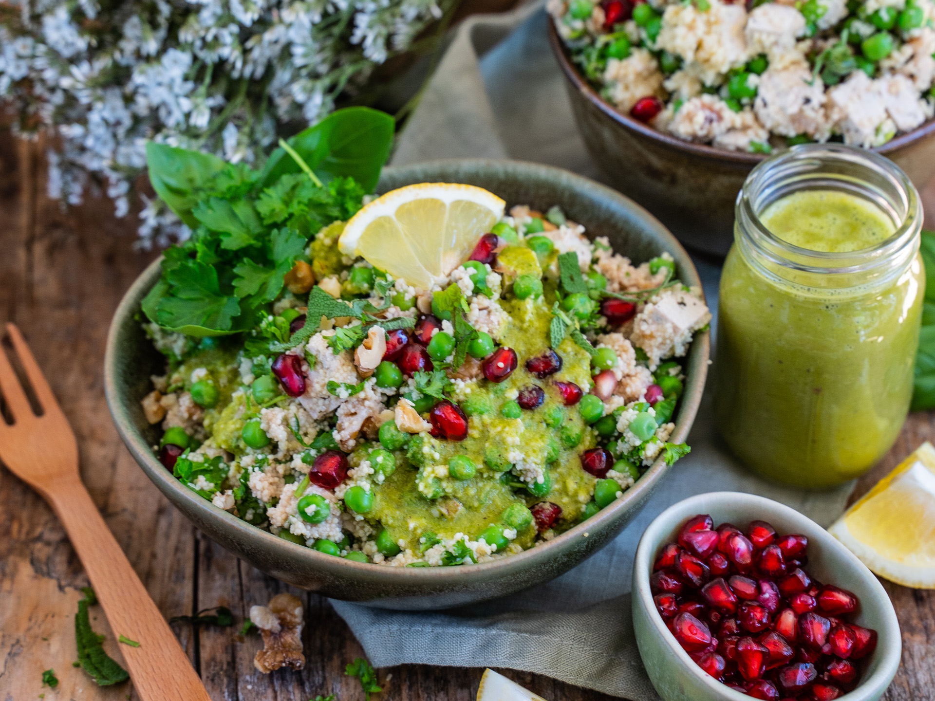 Protein Couscous Salat Vegan Mrs Flury gesunde Rezepte