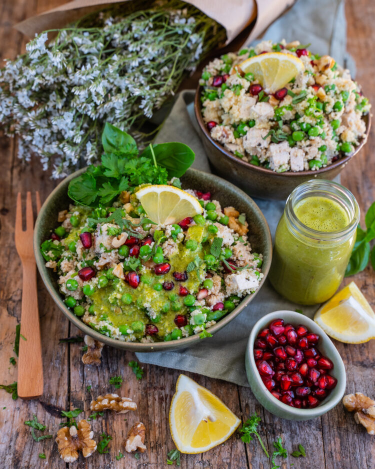 Protein Couscous Salat Vegan Mrs Flury gesunde Rezepte