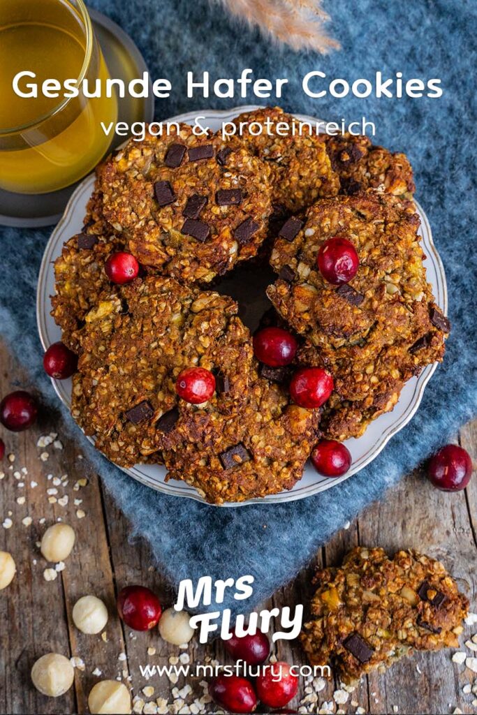Gesunde Hafer Cookies vegan und proteinreich Rezept Mrs Flury