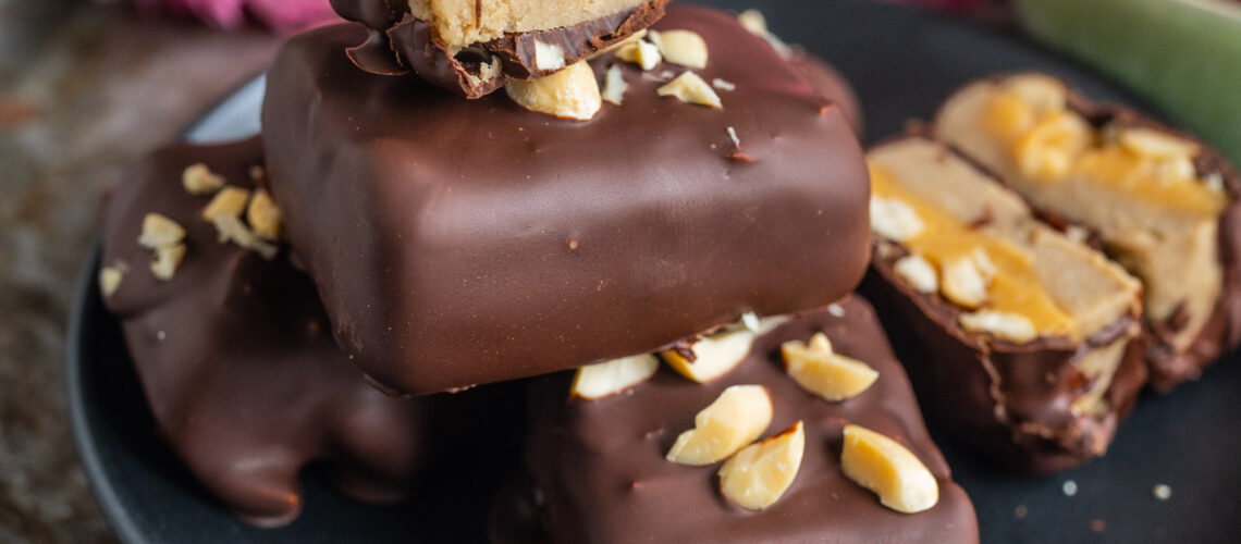 Protein Snickers Rezept vegan Mrs Flury