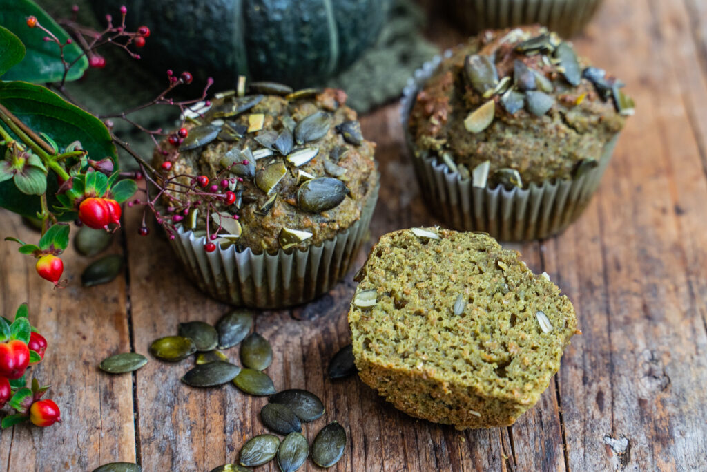 Kürbis Protein Muffins - Gesunde Hulk Muffins vegan und proteinreich Mrs Flury