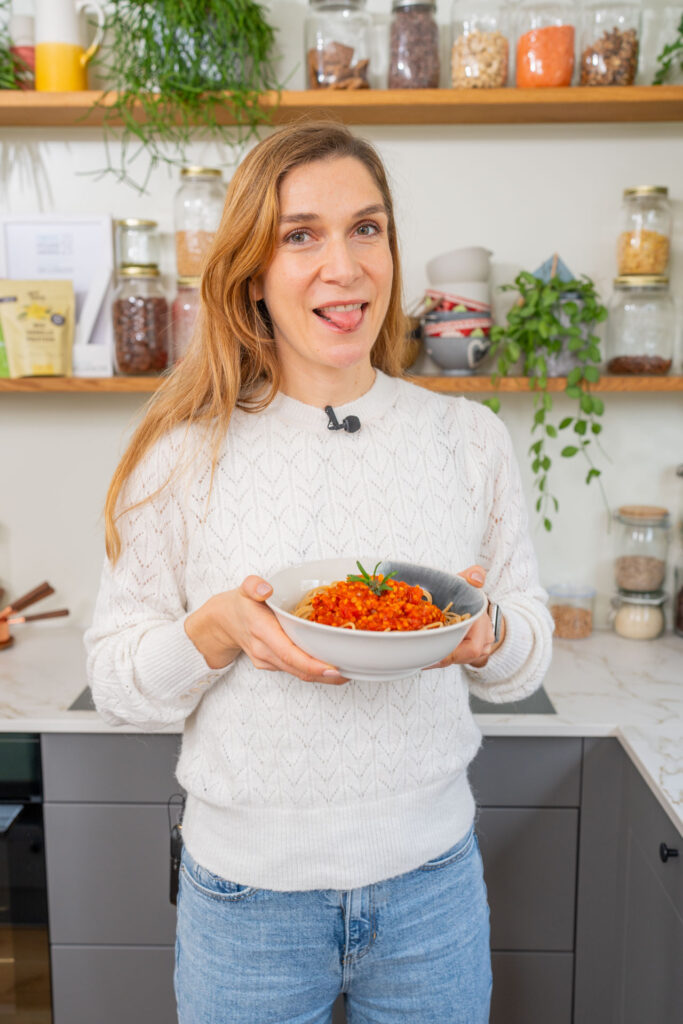 Gesunde Linsen Bolognese vegan Mrs Flury Rezept