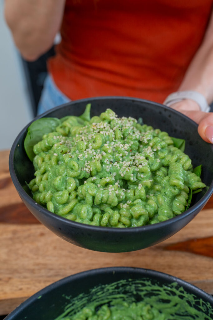 Super grüne Protein Pasta mit Spinat Mrs Flury gesund & vegan