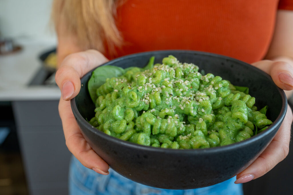 Super grüne Protein Pasta mit Spinat Mrs Flury gesund & vegan