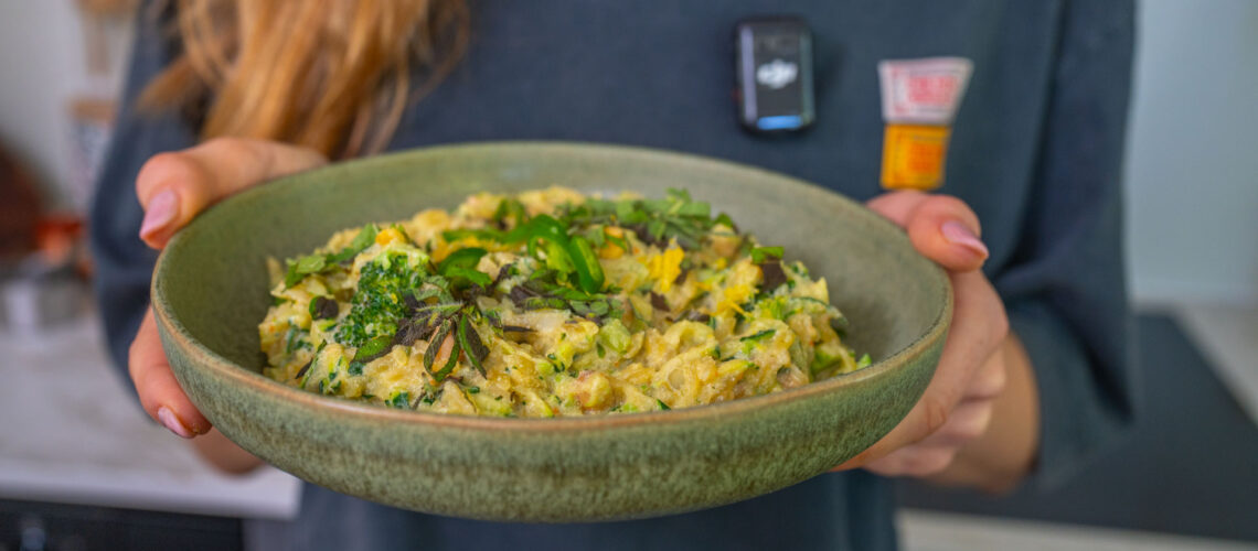 One-Pot Orzo Pasta mit Gemüse, proteinreich Mrs Flury