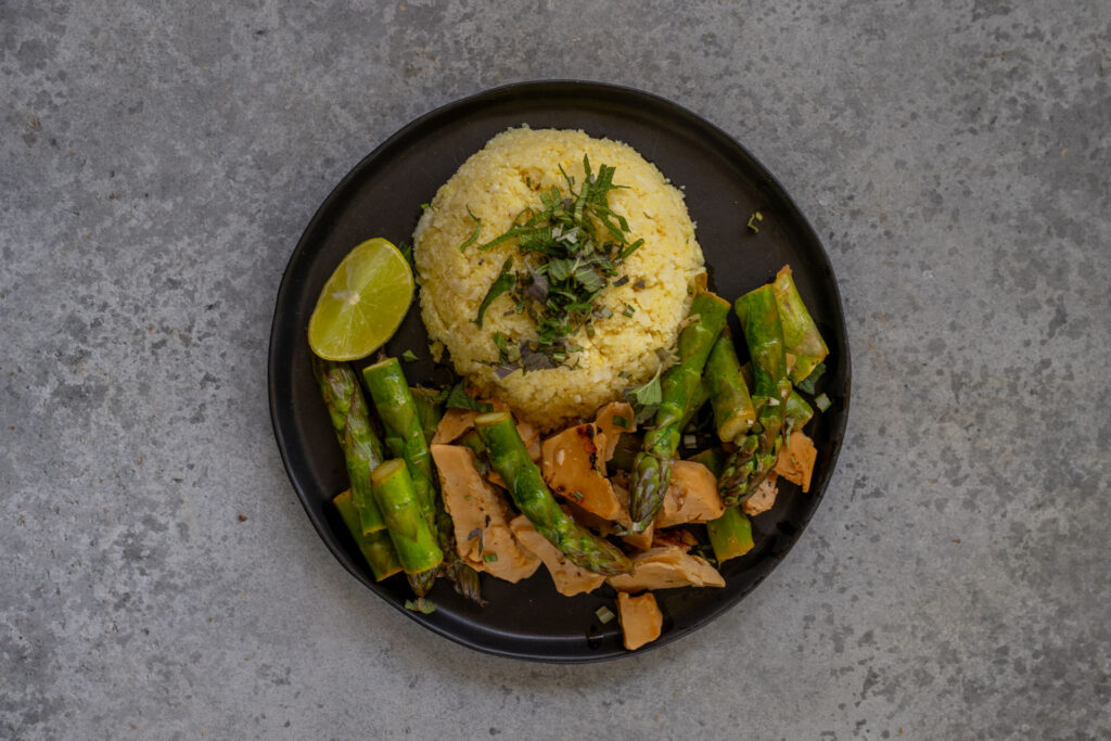 Blumenkohl Reis Basis Rezept gesund und vegan Mrs Flury