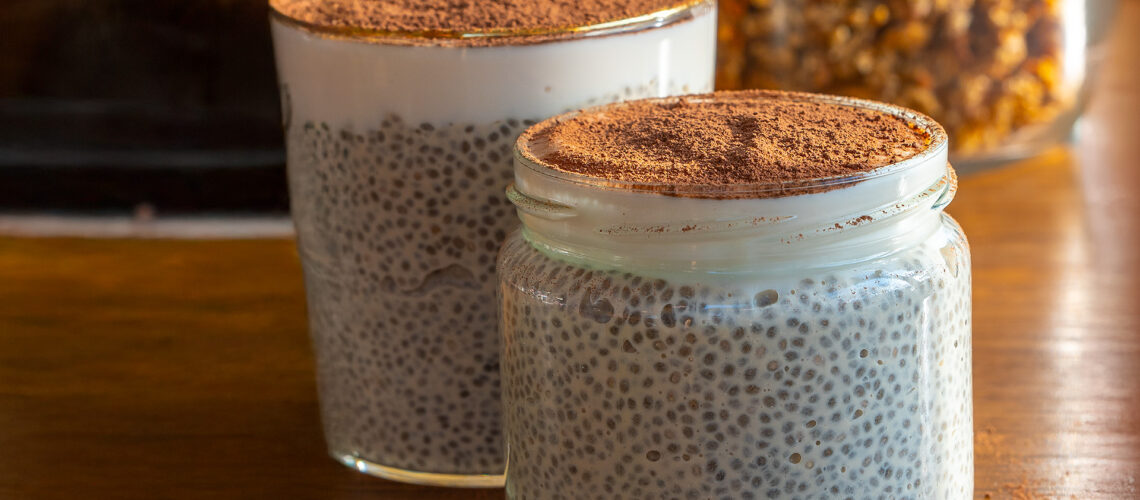 Tiramisu Chiapudding vegan und Meal prep geeignet Mrs Flury