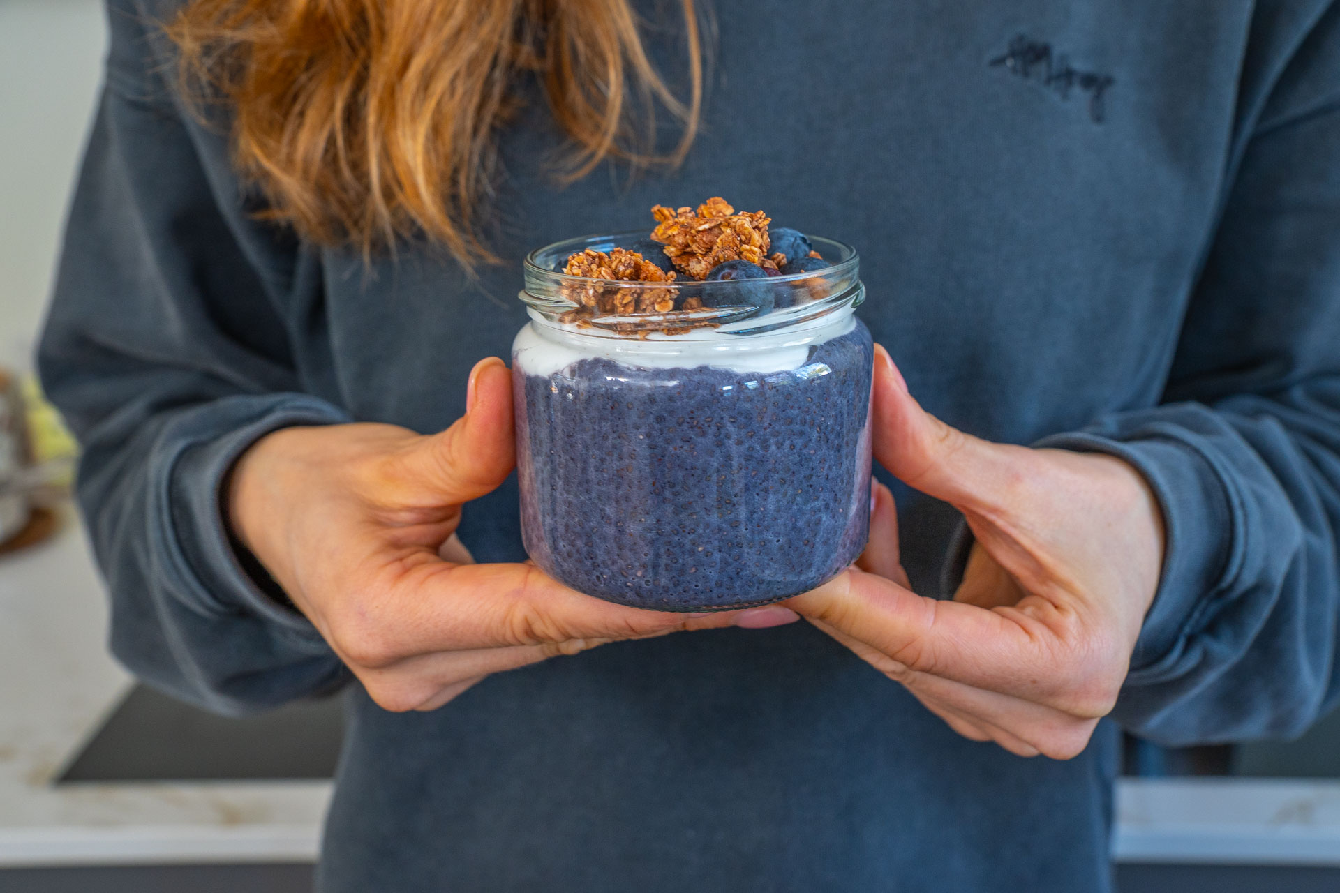 Heidelbeer Chia Pudding