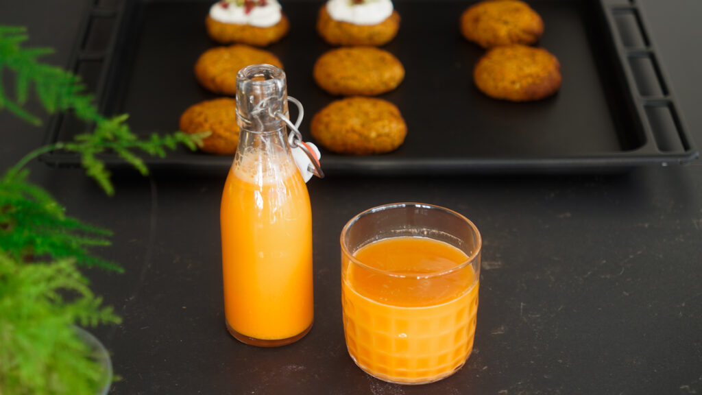 Oranger Power-Saft & Protein-Cookies aus Trester | Zero Waste Juice Rezept Mrs Flury