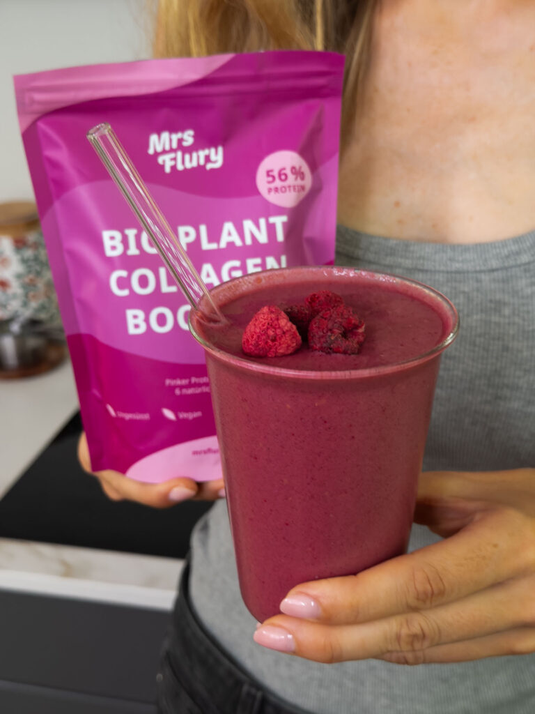 Cremiger Himbeere-Protein-Shake – leichter Sommerdrink mit pflanzlichem Protein Mrs Flury