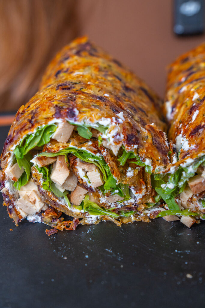 Gesunder Gemüse Wrap vegan und low Carb Rezept Gemüserolle Mrs Flury