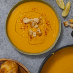 Gesunde Karotten Linsen Suppe einfach, vegan, proteinreich Mrs Flury Wohlfühlgericht