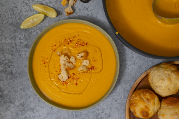 Gesunde Karotten Linsen Suppe einfach, vegan, proteinreich Mrs Flury Wohlfühlgericht