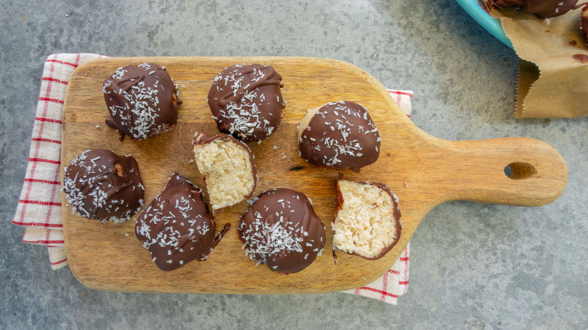 cremige Bounty Bites mit Kokos und Schokolade